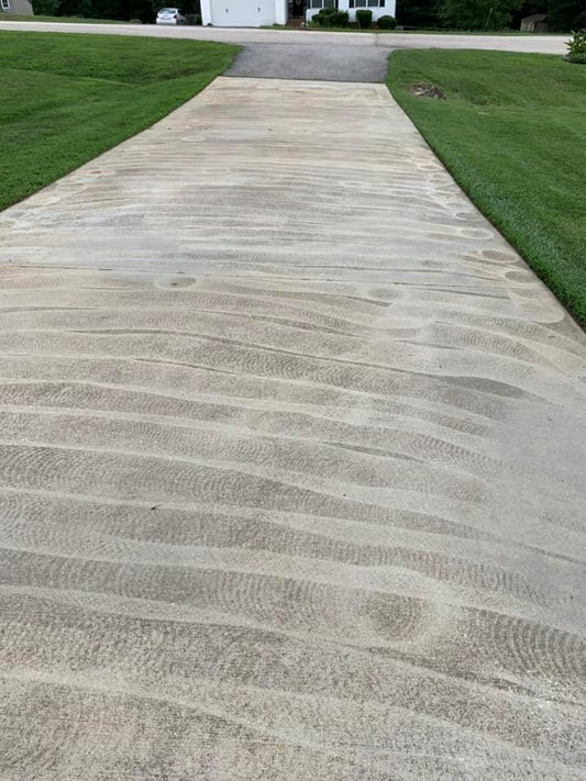 Surface Cleaner Stripes on Concrete